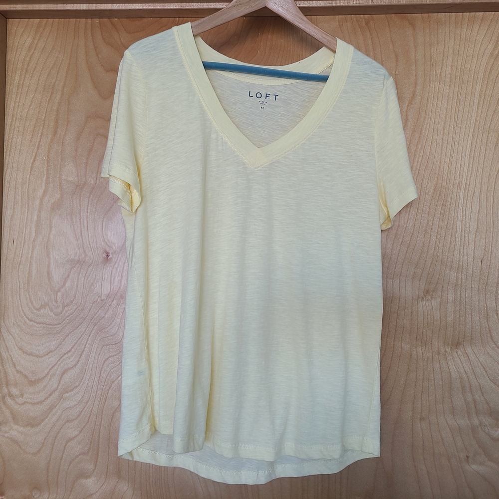 J. Crew/LOFT Short Sleeve Crew/V-Neck Tops - Pink, White, Yellow - Picture 3 of 16